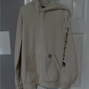 Carhartt Beige Hoodie with Gold Logo